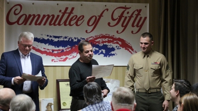 David Lowe Awards SGT Seth Fricke at ? Committee of 50 Luncheon Photo